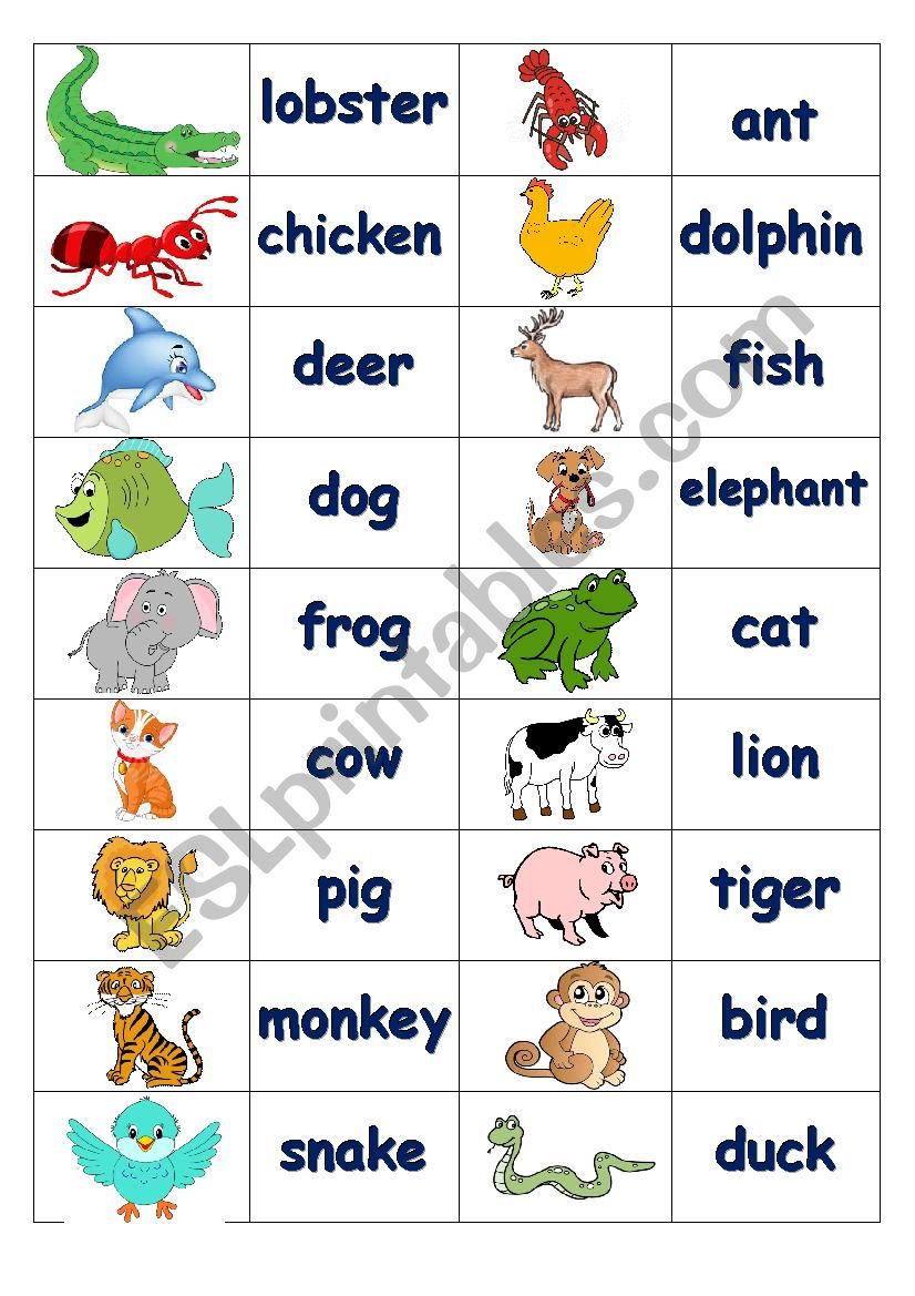 Dominoes Animals worksheet