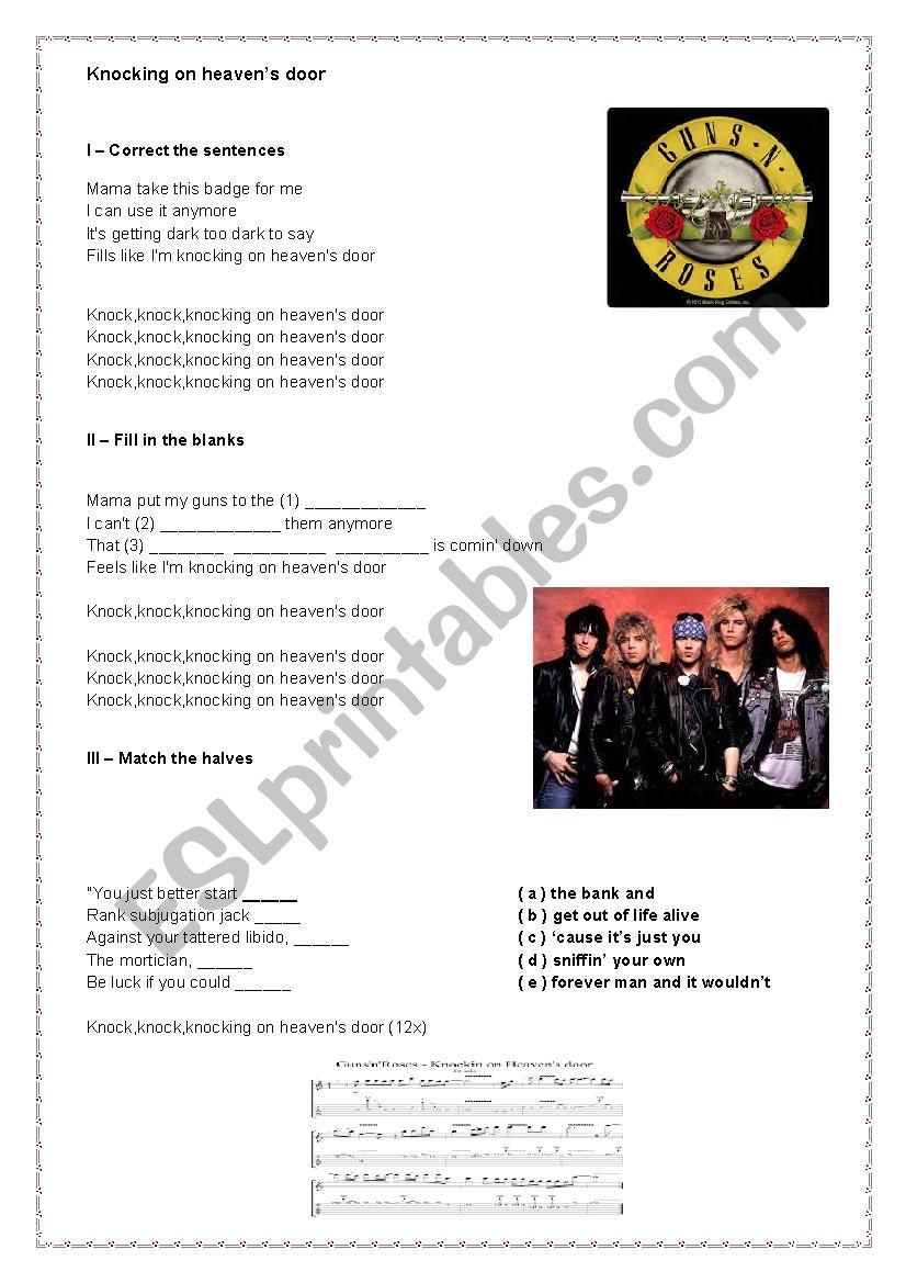 Guns Â´n Roses - Knocking on HeavenÂ´s Door