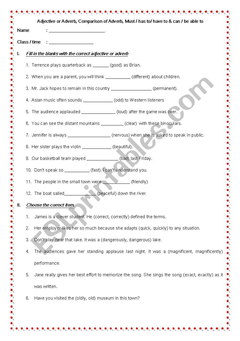 Grammar Exercise worksheet