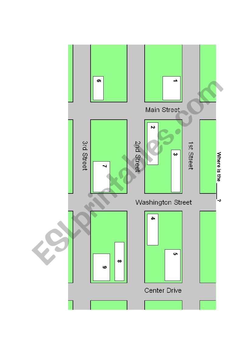 Where is the ____ on the Map? worksheet