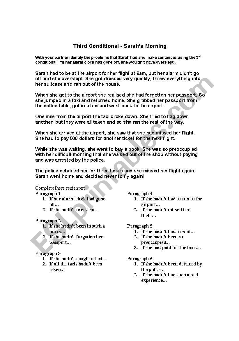 Third Conditional worksheet