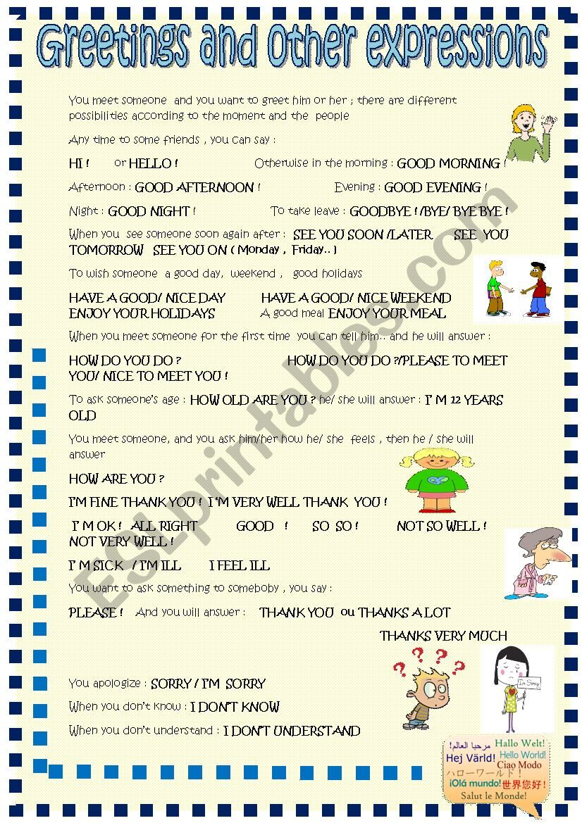 greetings and other expressions : poster