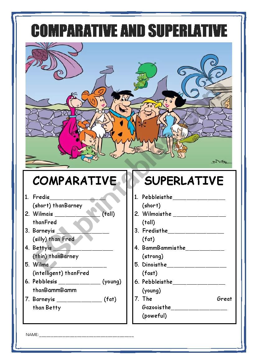 Comparative and Superlative - The Flintstones