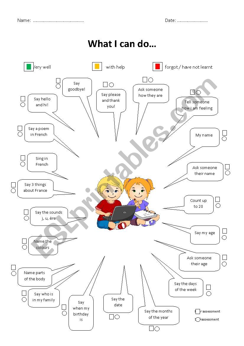 Self and Peer Assessment Template