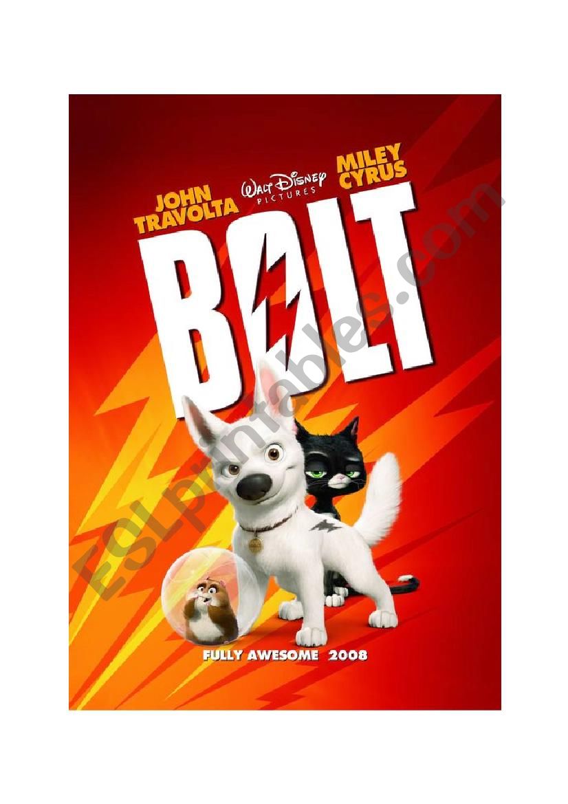 The Animation Film, BOLT worksheet