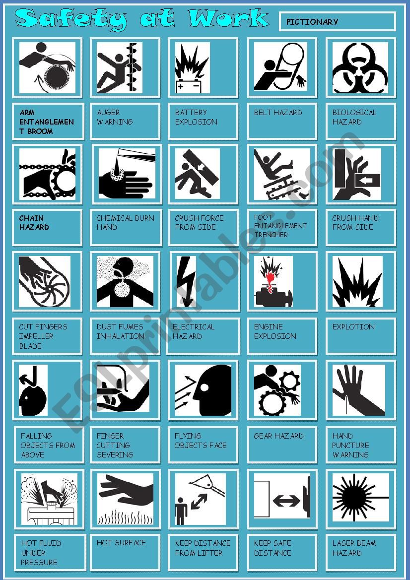 SAFETY AT WORK worksheet