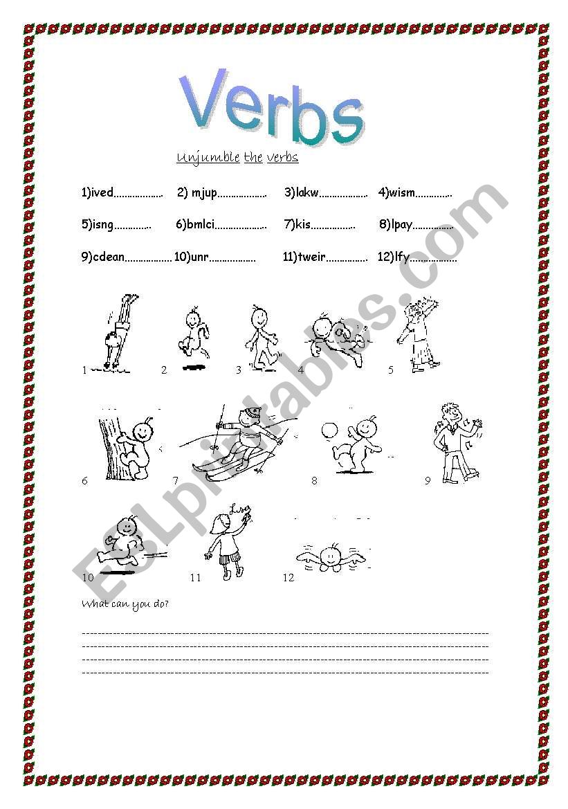 Verbs worksheet