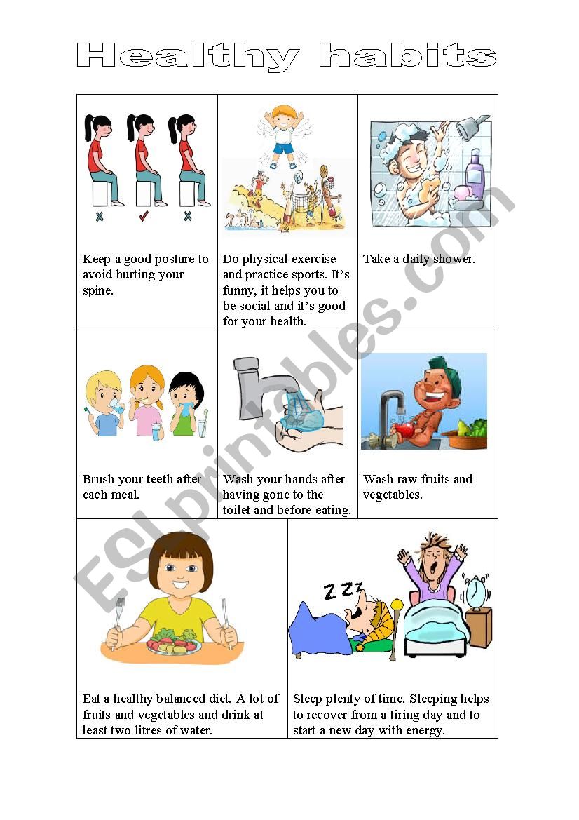 Healthy habits worksheet