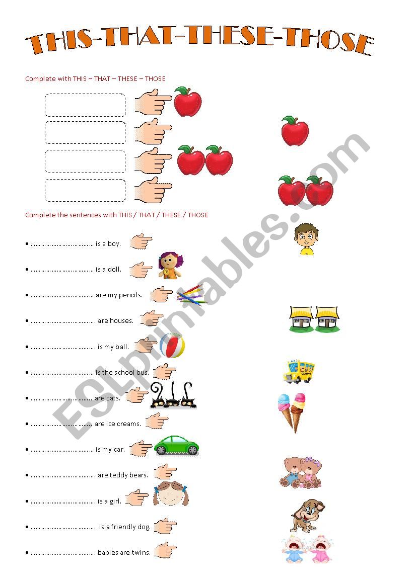 THIS / THAT / THESE / THOSE worksheet