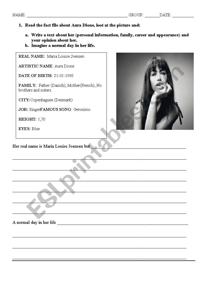 Aura Dione worksheet