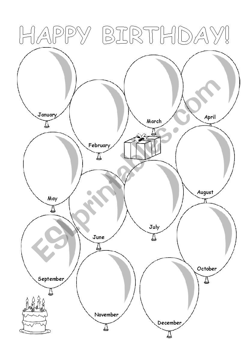 Birthday poseter worksheet