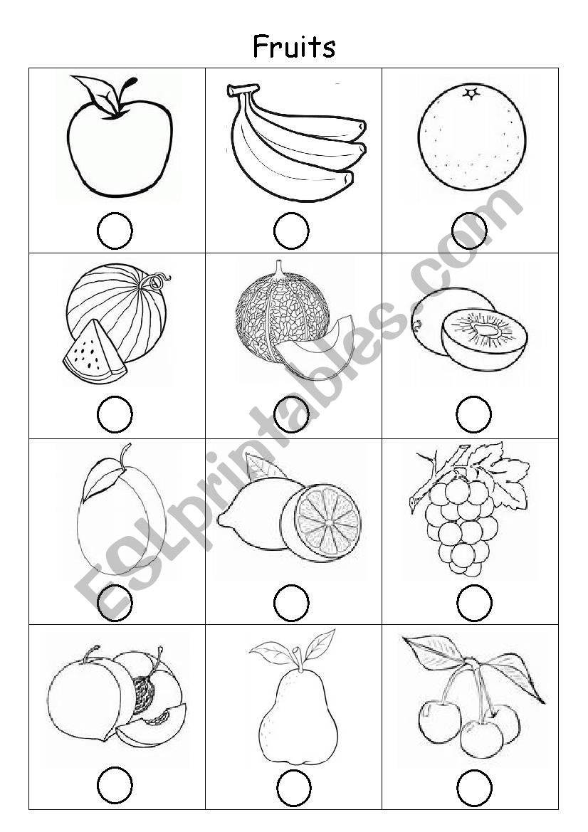 Fruits Vocab worksheet