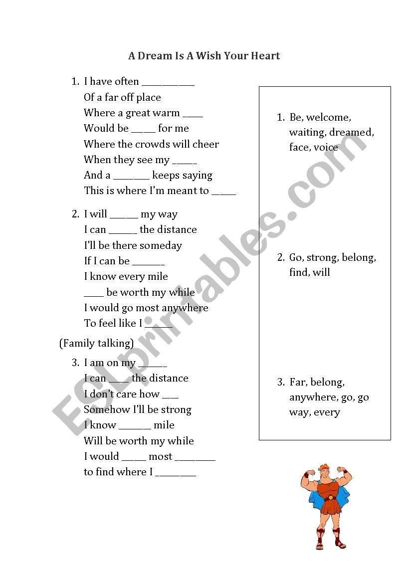 Song worksheet