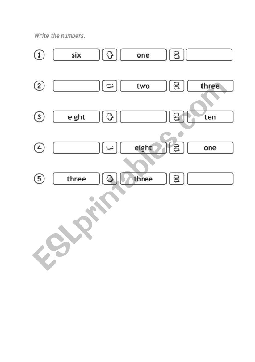 counting - Numbers worksheet