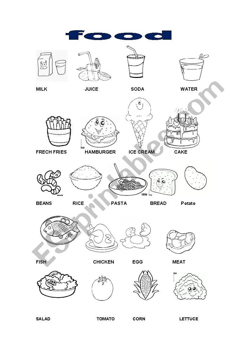 food  worksheet