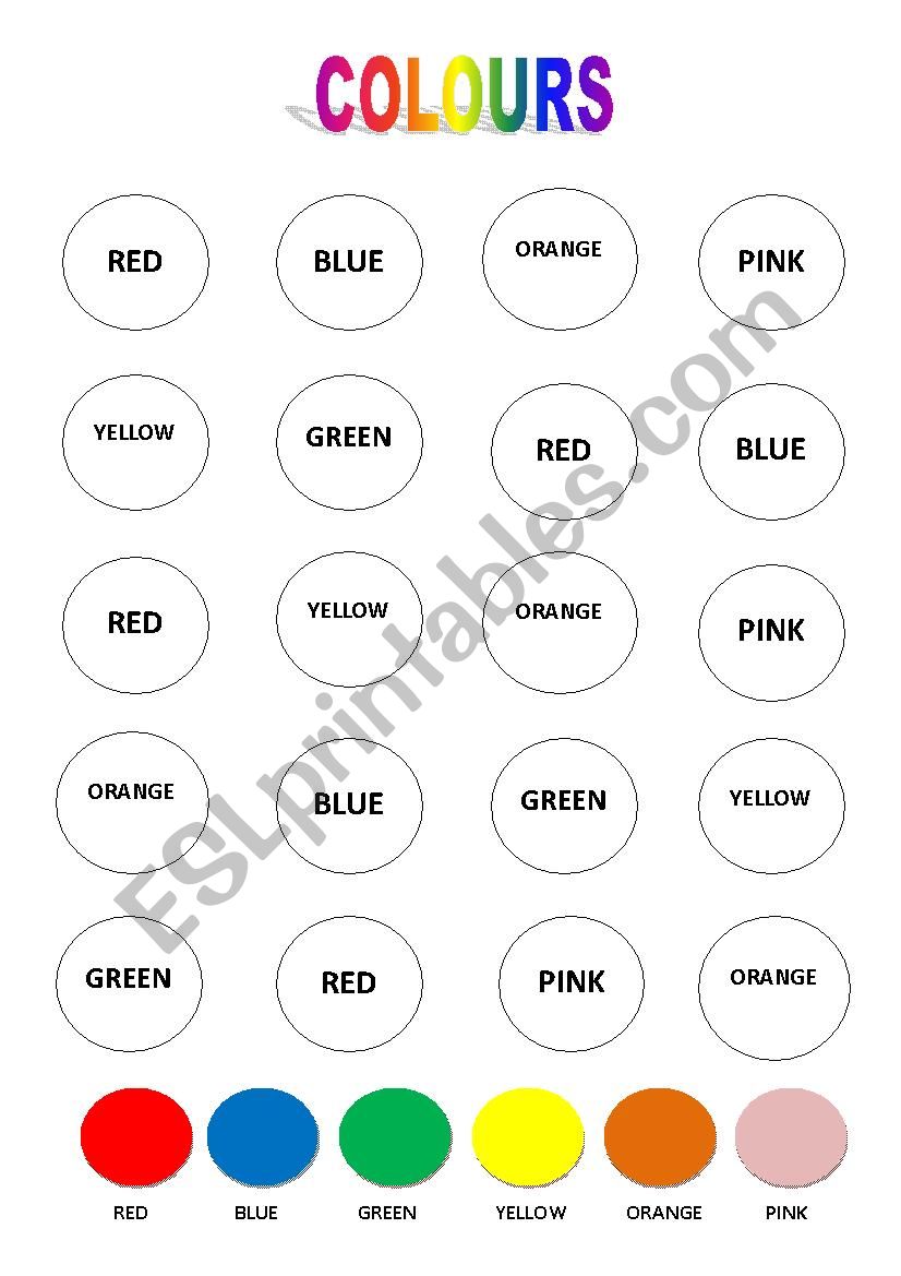 Colour the circles - ESL worksheet by kiiiren