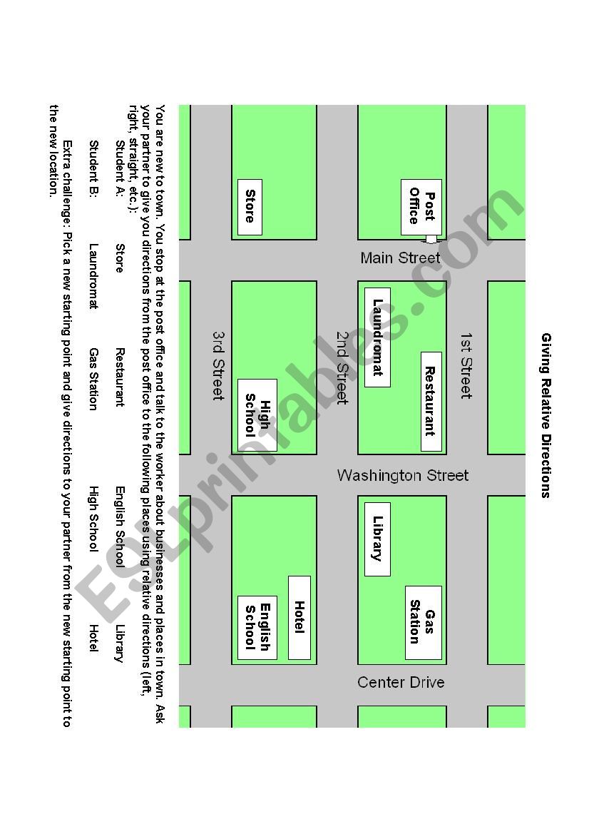 Map Giving Relative Directions