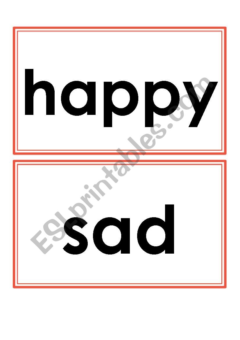 feelings flashcards worksheet