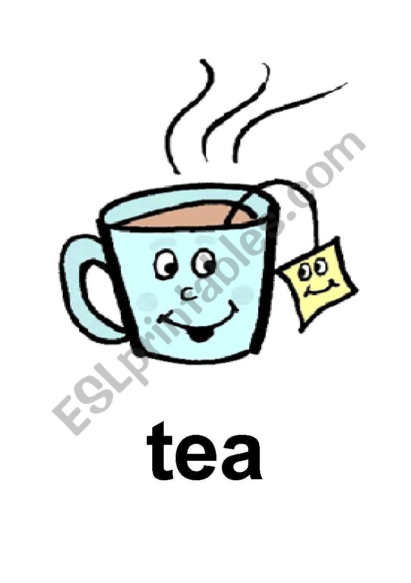 Teatime flash-cards worksheet
