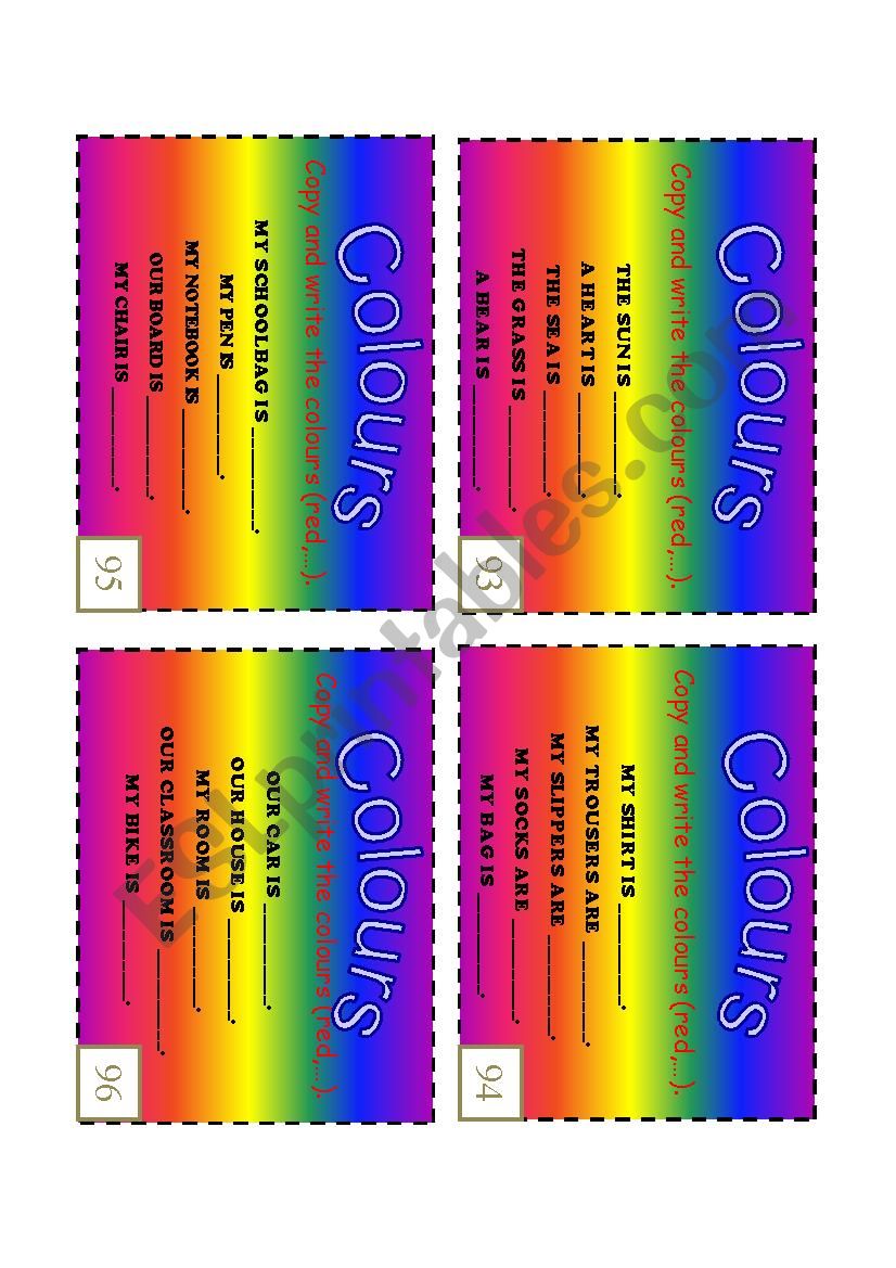 Im Done! Task Card Series 9: COLOURS