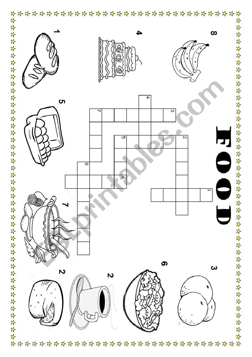 FOOD CROSSWORDS worksheet