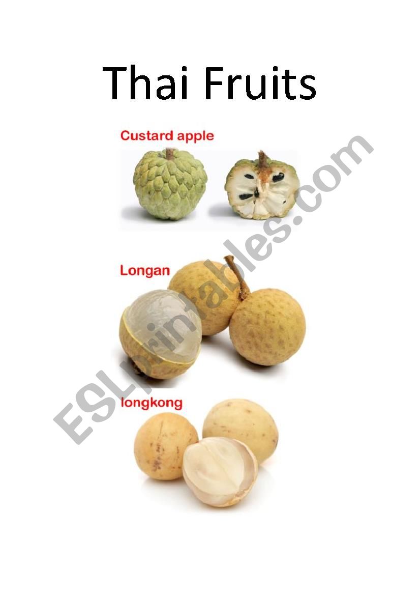 Thai fruit worksheet