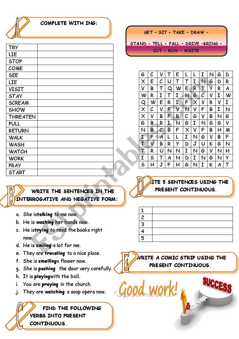 PRESENT CONTINUOUS worksheet