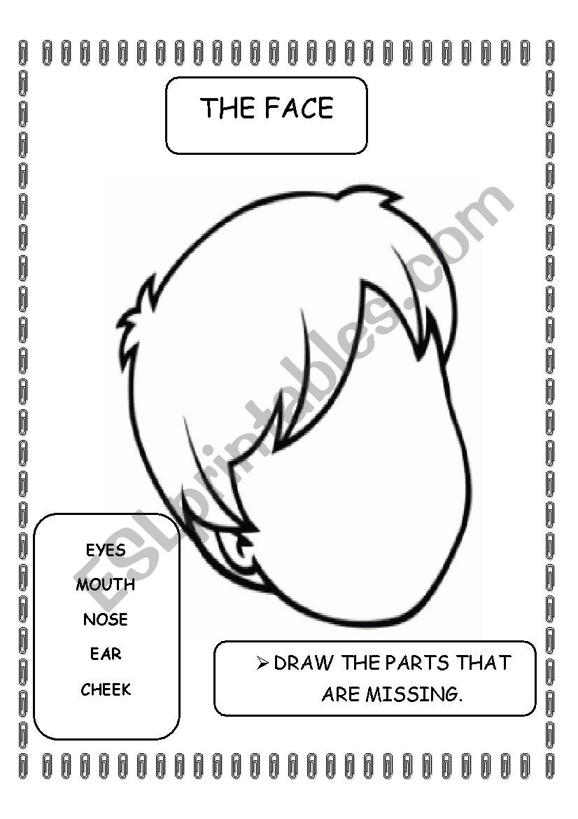 FACE PARTS worksheet