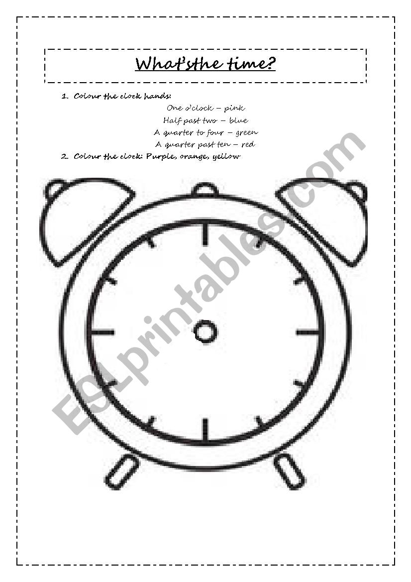Whats the time? worksheet