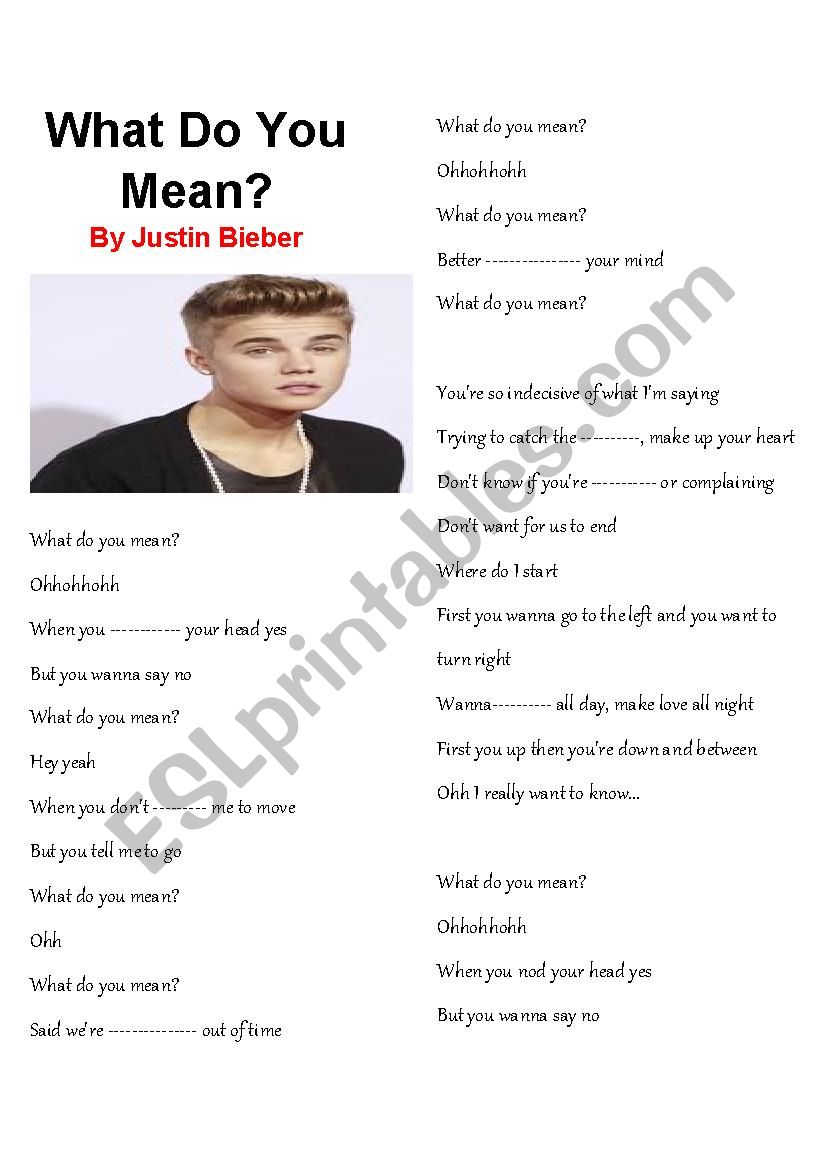 What do you mean? (Song) + Key