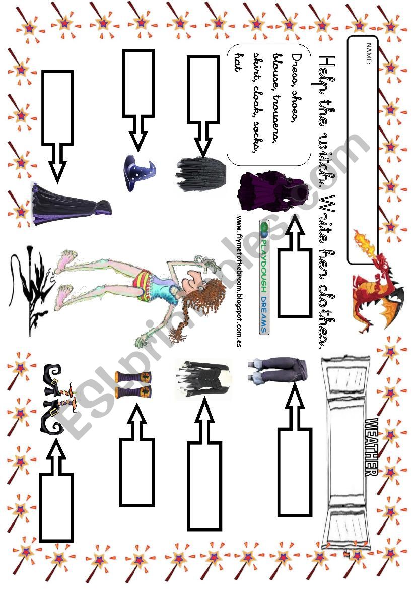 Witchs wardrobe 2 worksheet