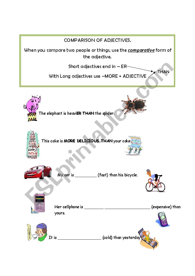 Comparatives worksheet