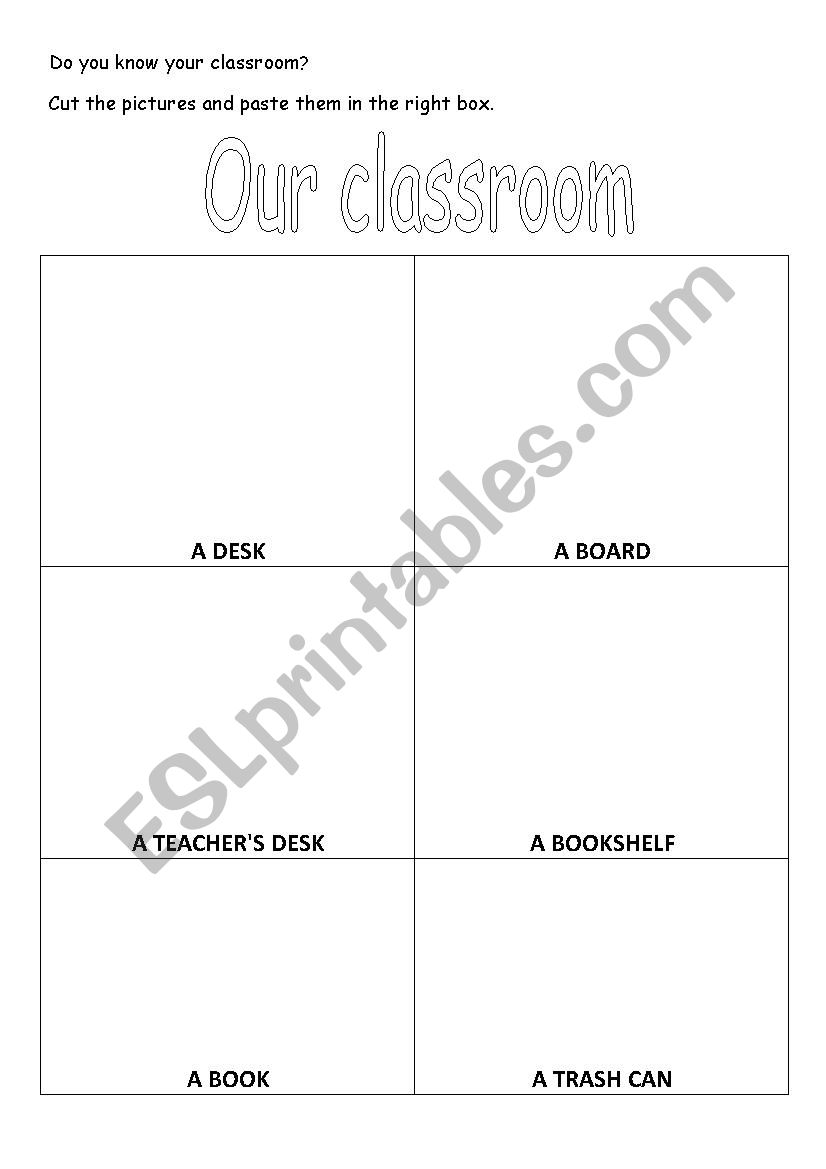 In the Classroom  worksheet