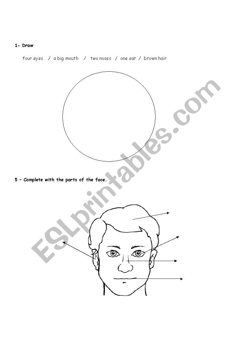 Parts of the body worksheet