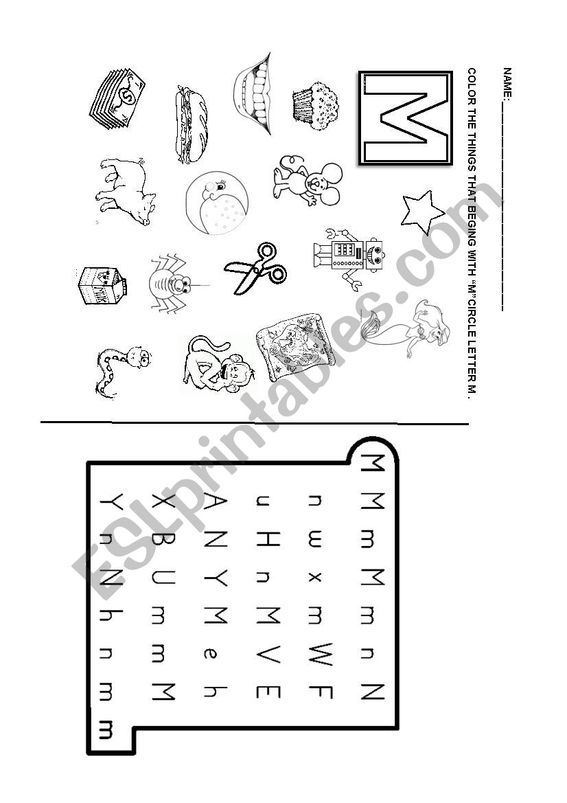 phonics letter m worksheet