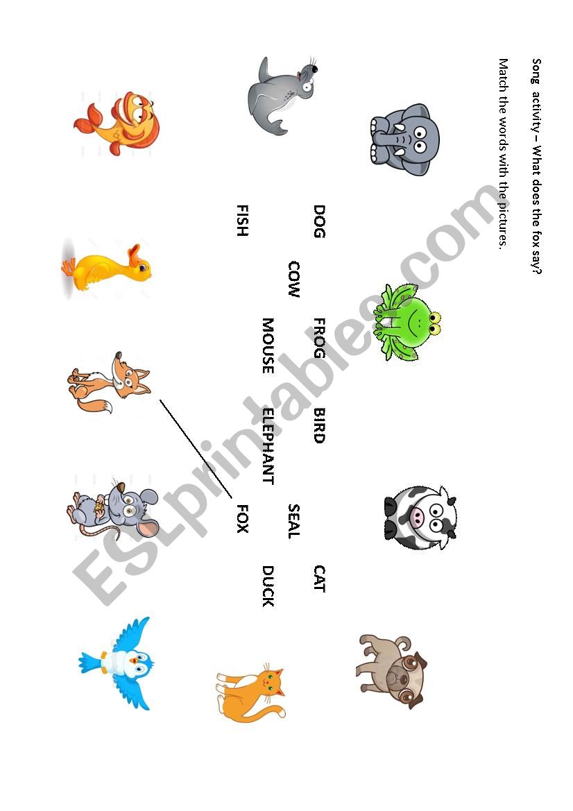 What does the fox say? worksheet