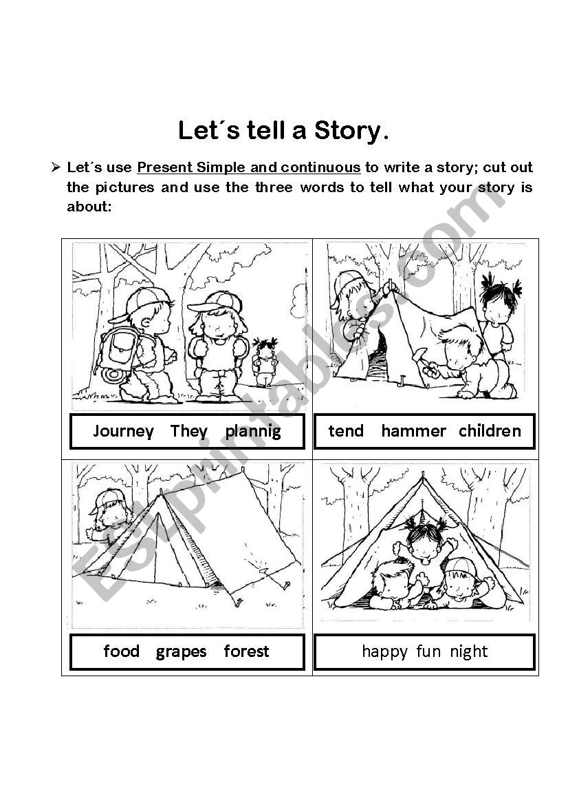 writing in simple and continuous present.