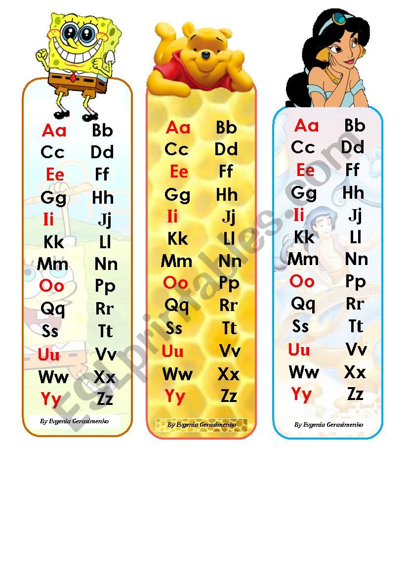 ABC bookmarks (beautiful ABC bookmarks)))