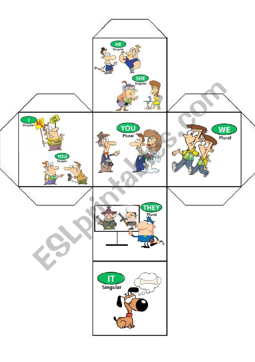 Dado de Personal Pronouns worksheet