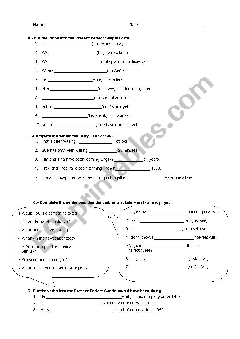 PRESENT PERFECT VS PRESENT PERFECT CONTINUOUS