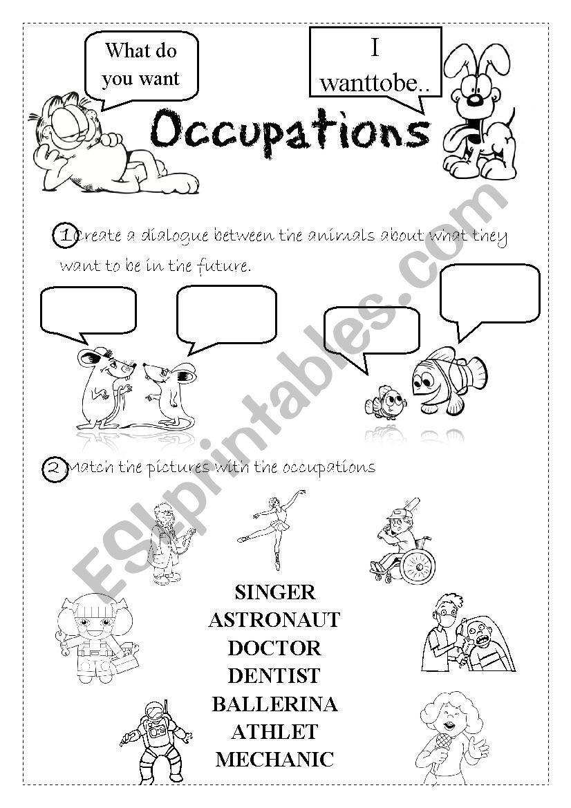 Occupations  worksheet