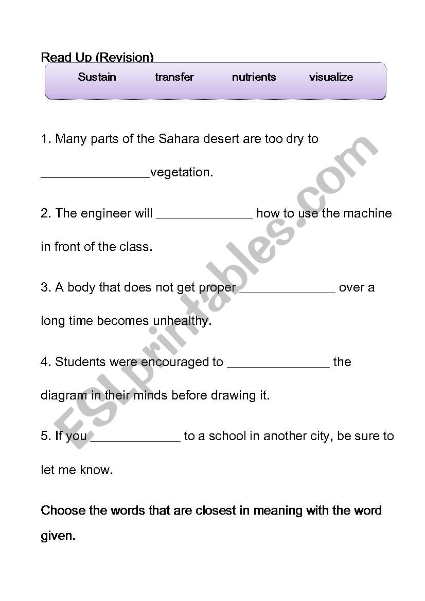 Read up 4 5  worksheet