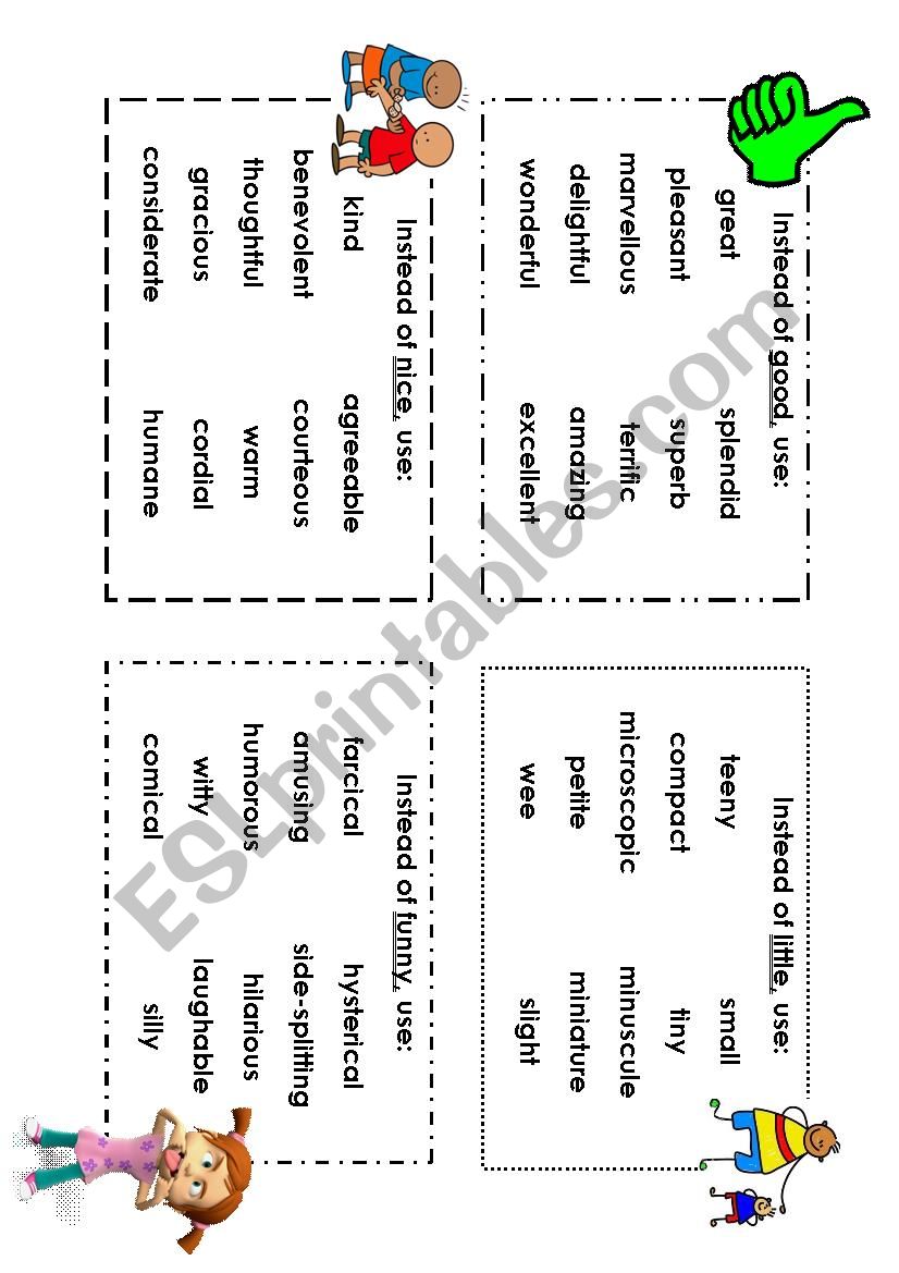 Synonyms - Adjectives + Verbs (Part 2)