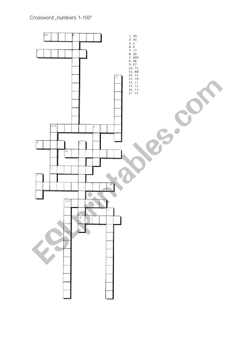 numbers 1-100 worksheet