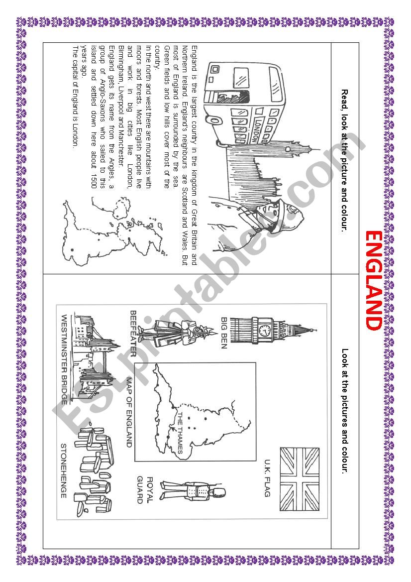 England worksheet