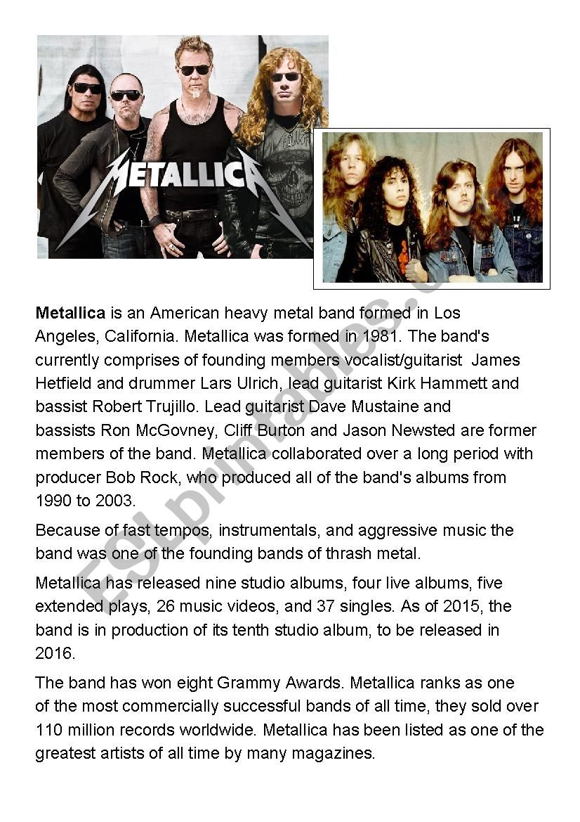 Metallica - English with Music METAL