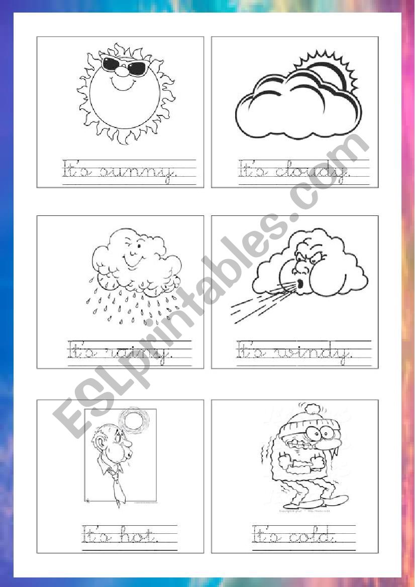 Weather minicards worksheet