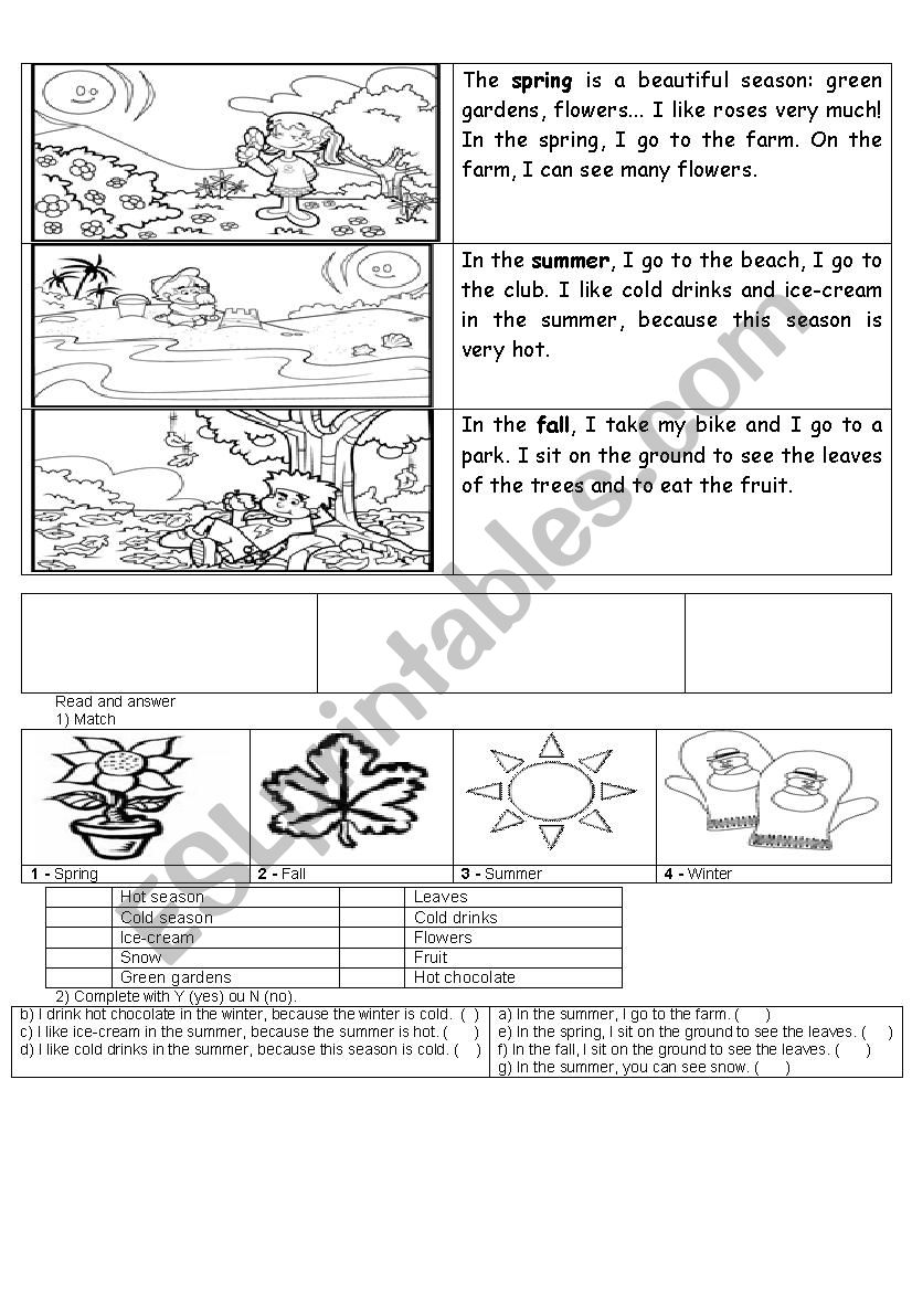 4 seasons worksheet