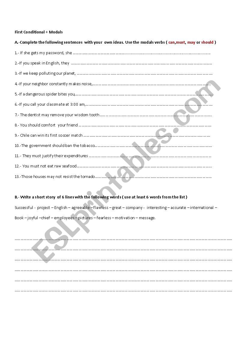 First conditional worksheet