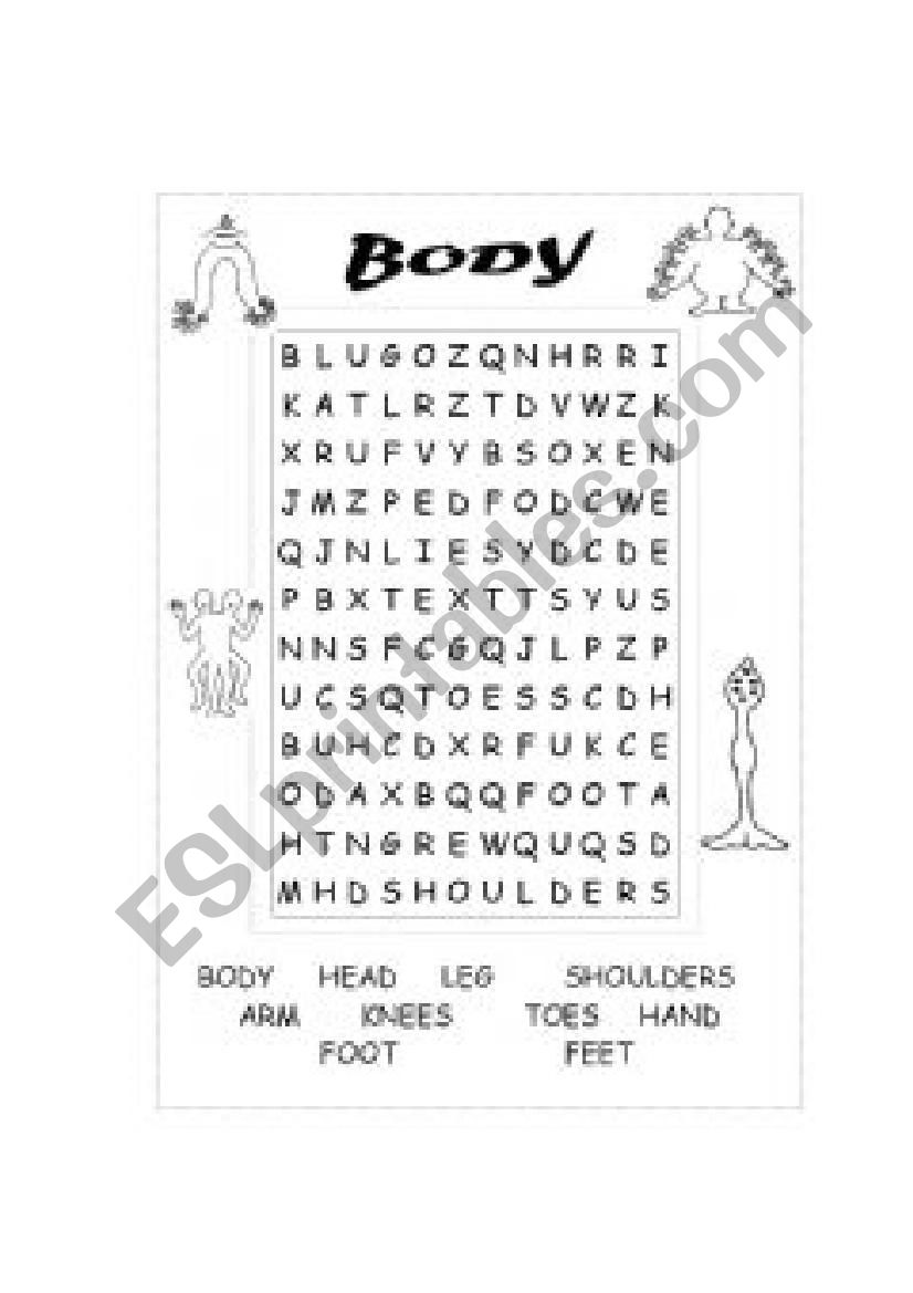 body parts worksheet